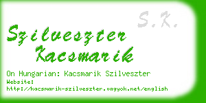 szilveszter kacsmarik business card